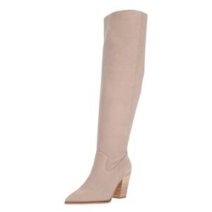 Lucky Brand Buttery Soft Leather Knee High Women's Heeled Boots - Taupe